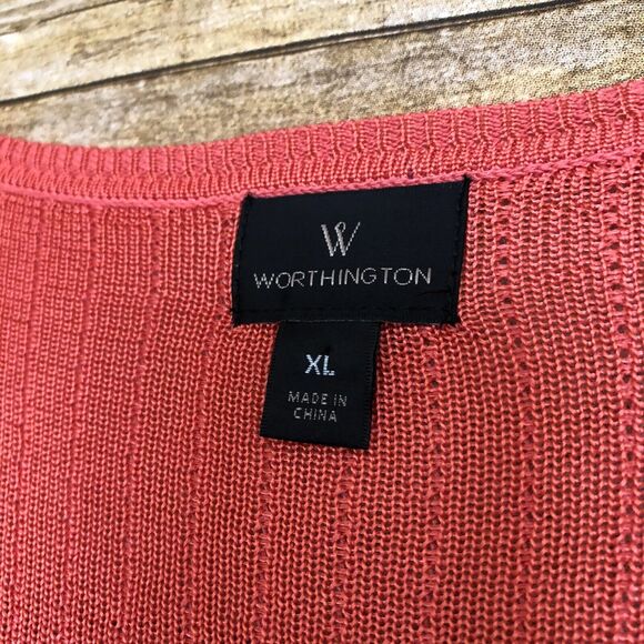 Worthington Pink Short Sleeve Lightweight Knit Tunic Top - Size XL - Scoop Neck - Picture 3 of 5